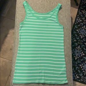 Green and white striped Merona tank top